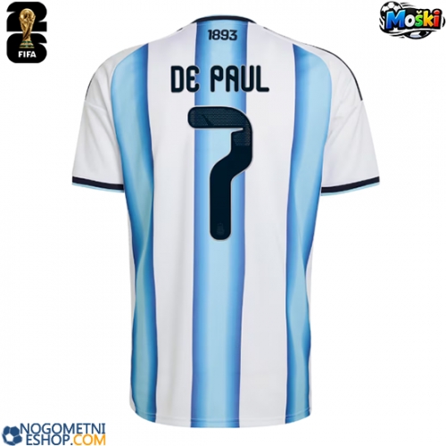 Moški Nogometni dresi Argentina Rodrigo De Paul #7 Domači SP 2026 Kratek Rokav